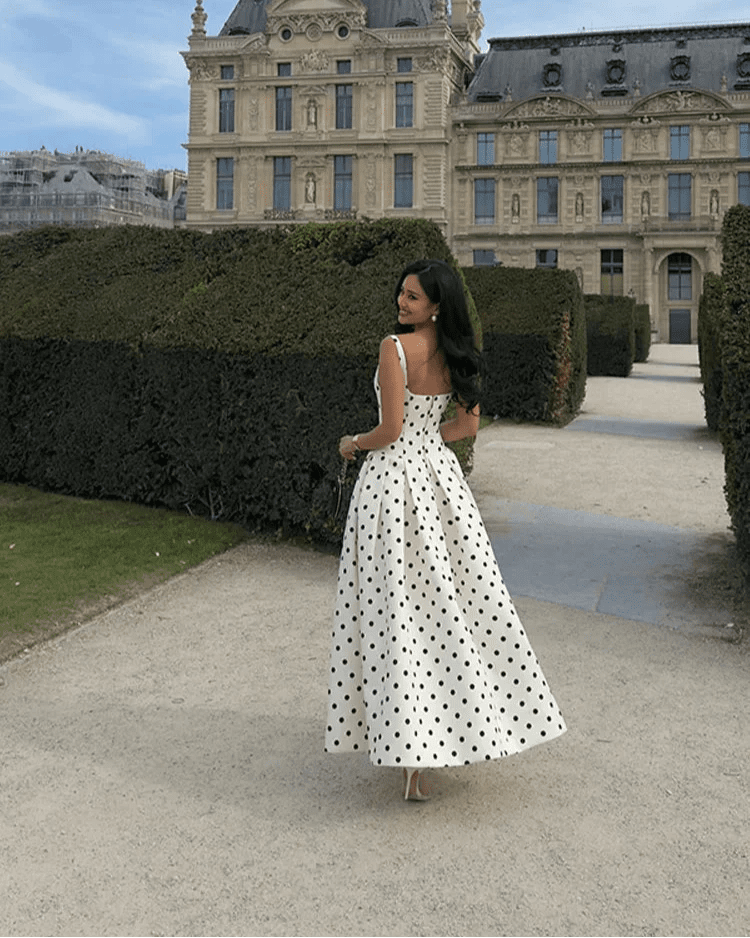 Robe midi à pois Petra