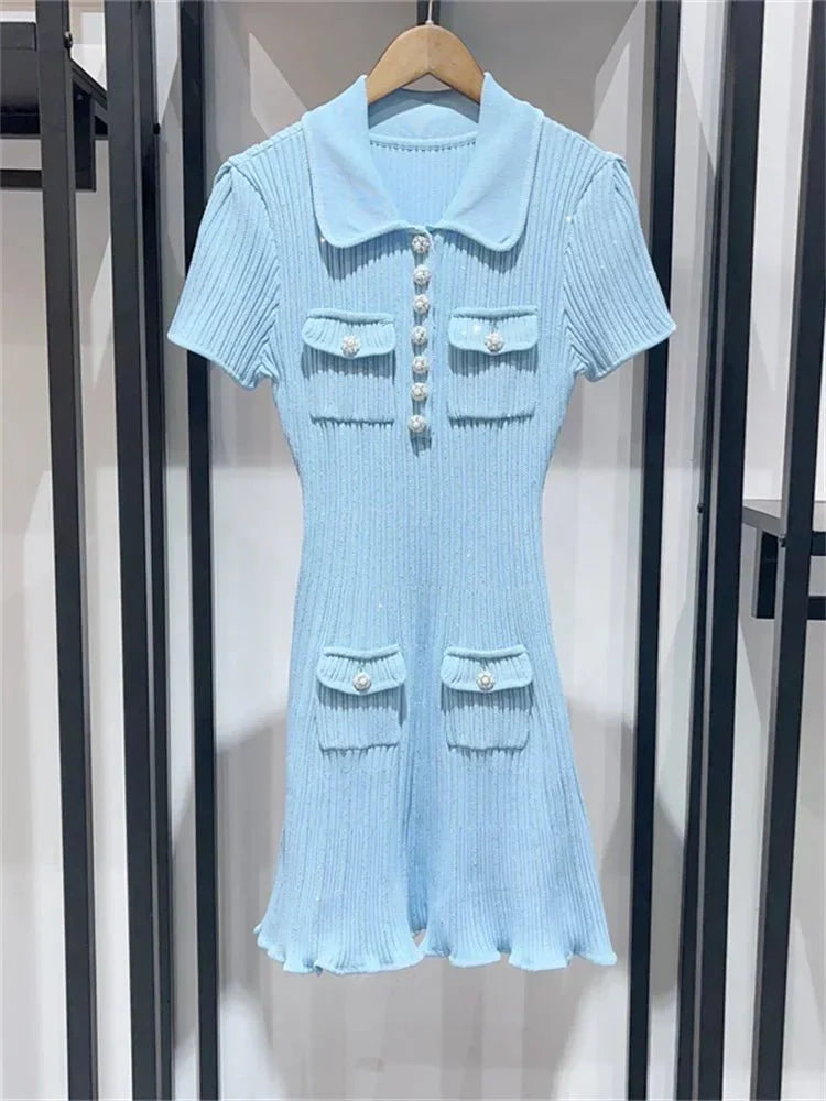 Rochie mini Emelia tricotată cu paiete