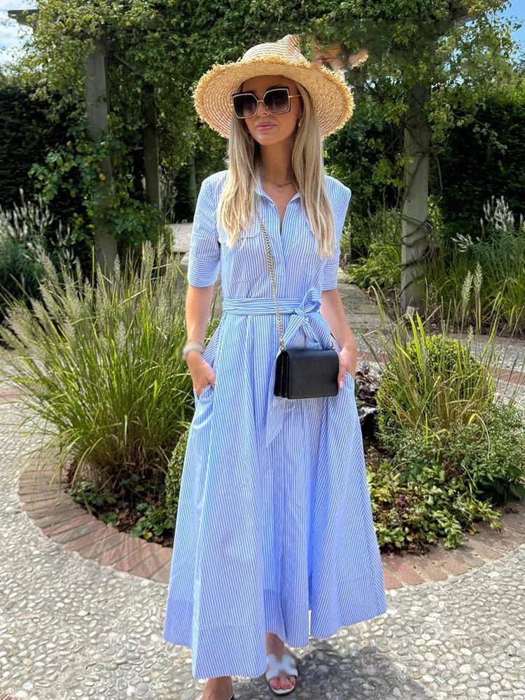 Rochie-cămașă Karen cu fundă în talie