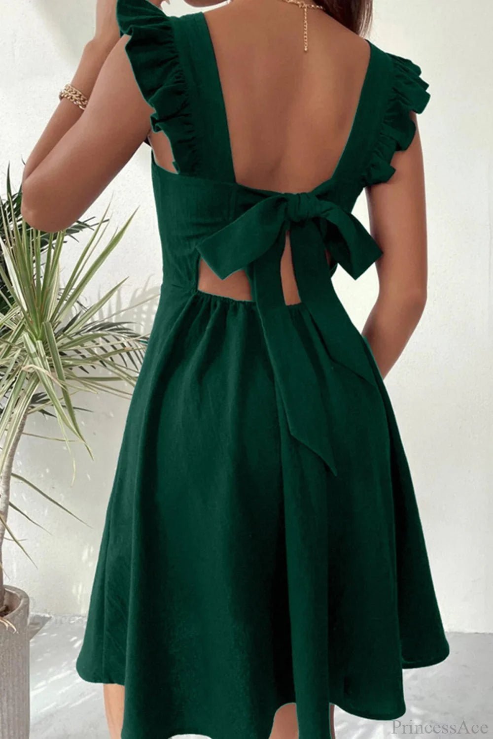 Robe mini Mary à volants et dos noué