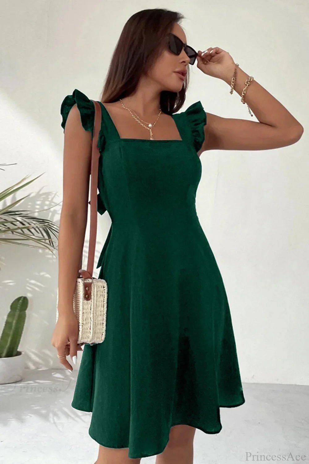 Robe mini Mary à volants et dos noué
