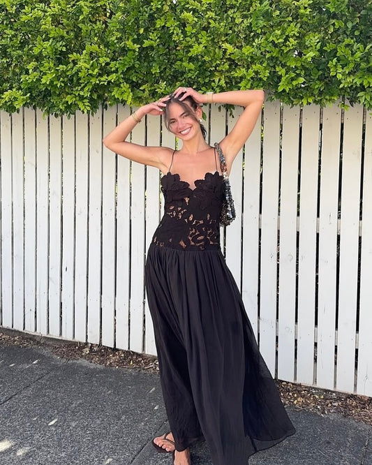 Rochie de seară Kelli din plasă dantelată cu guler halter