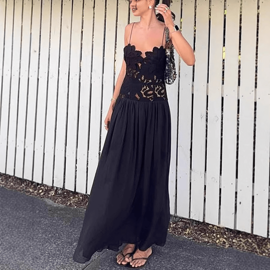 Rochie de seară Kelli din plasă dantelată cu guler halter