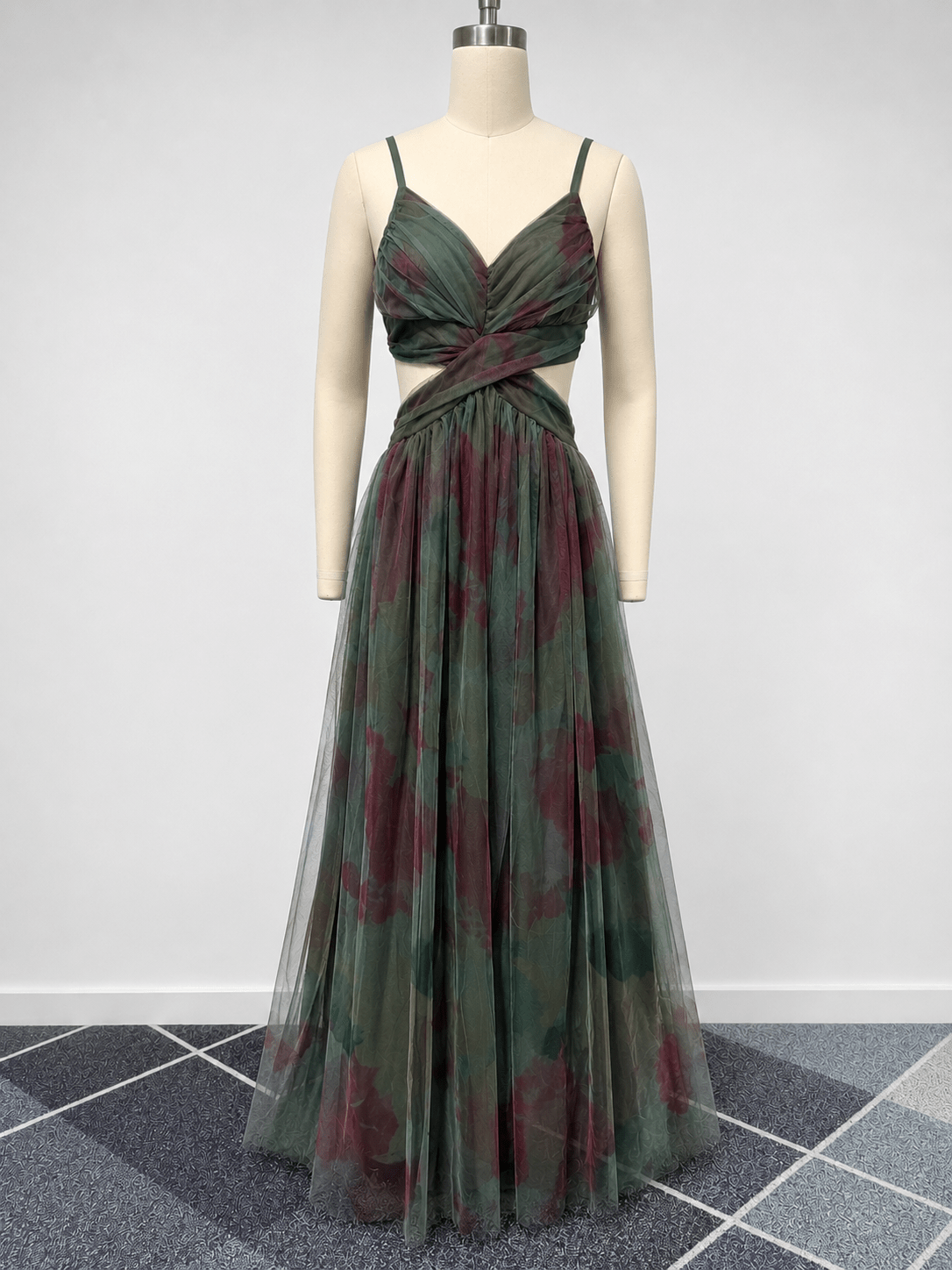 Vivien abito maxi in tulle floreale