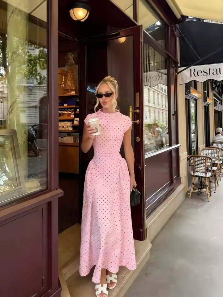 Vestido Sienna Flare Maxi con Mangas Cortas