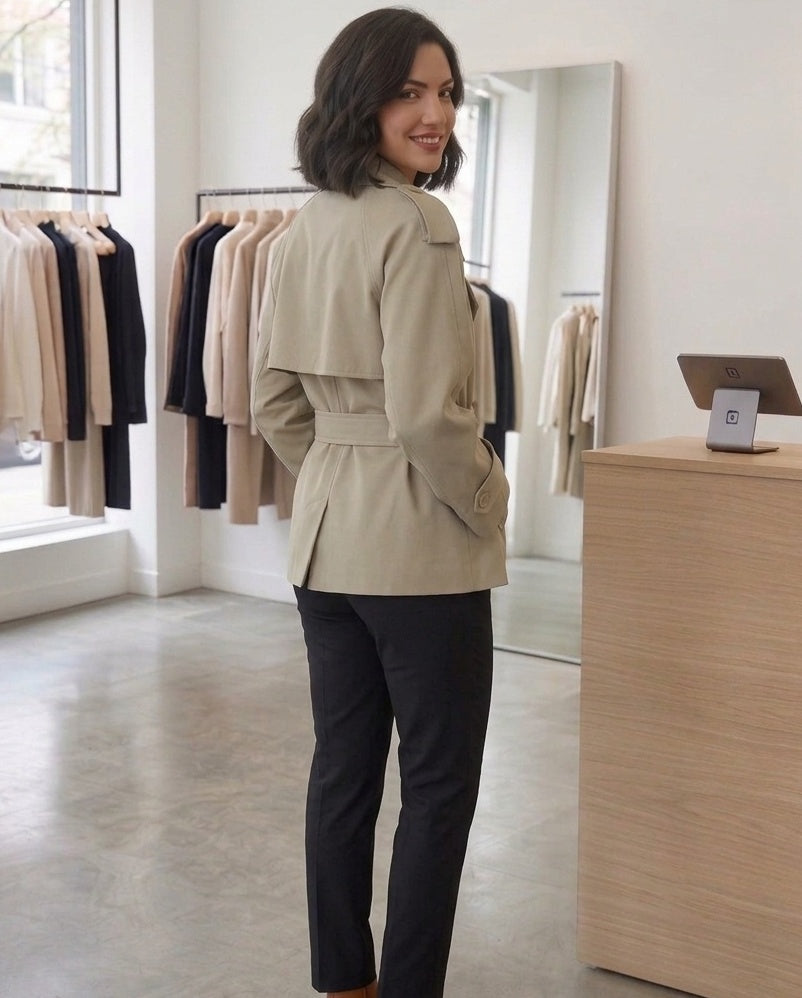 Fabienne oversized trenčkot s páskem