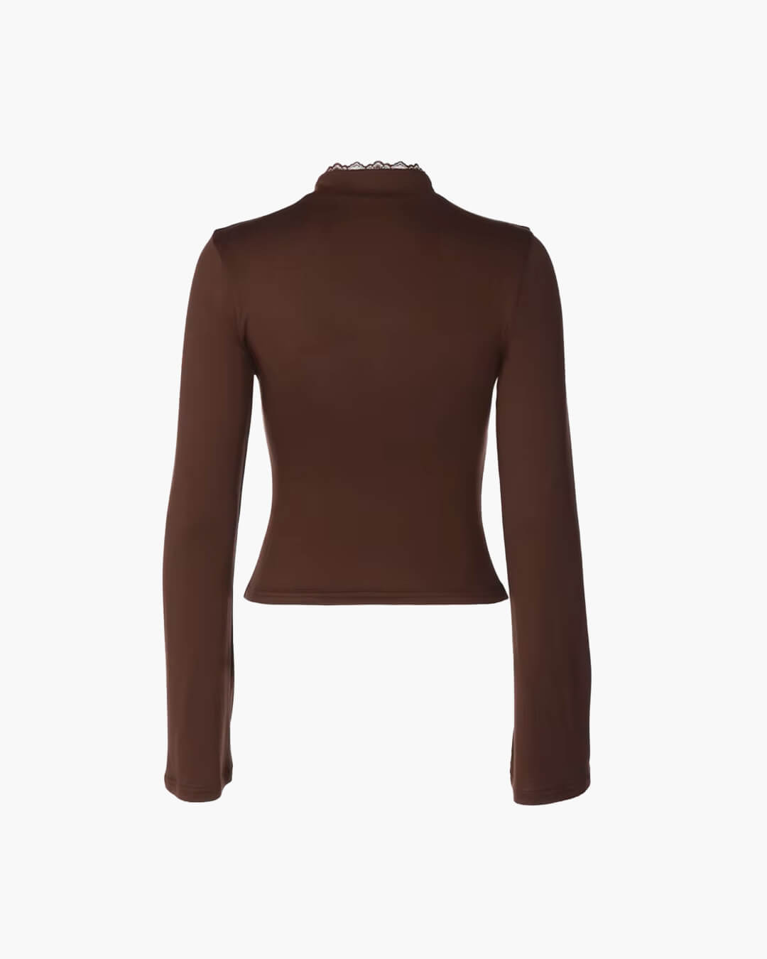 Blusa Rosa de Gola Alta com Decote em Gota