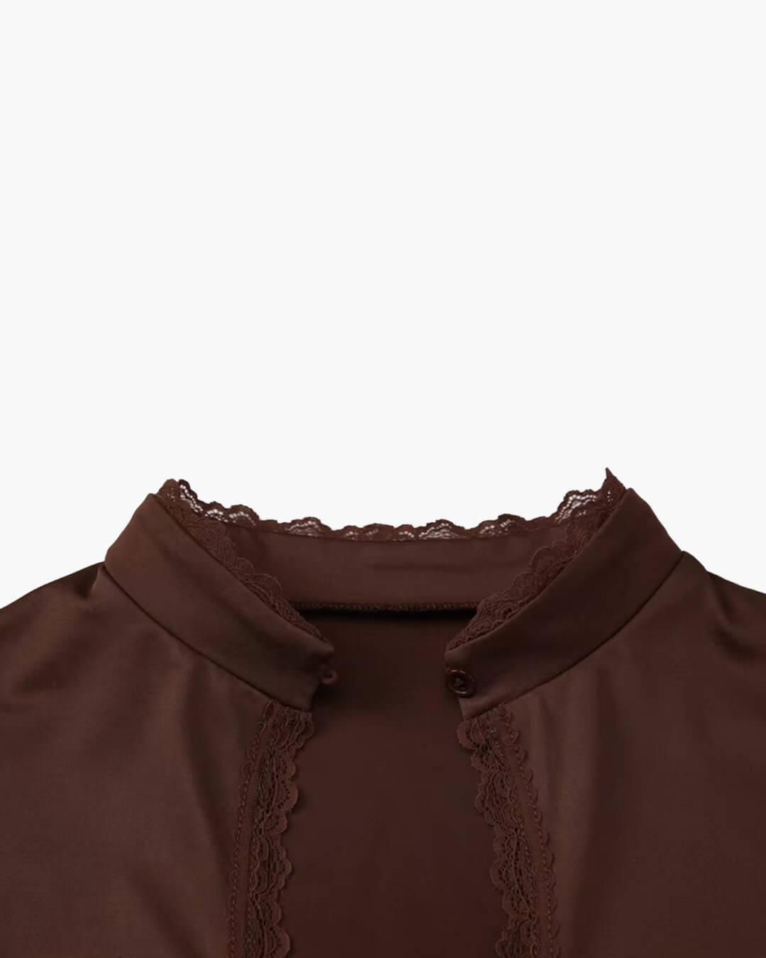 Blusa Rosa de Gola Alta com Decote em Gota