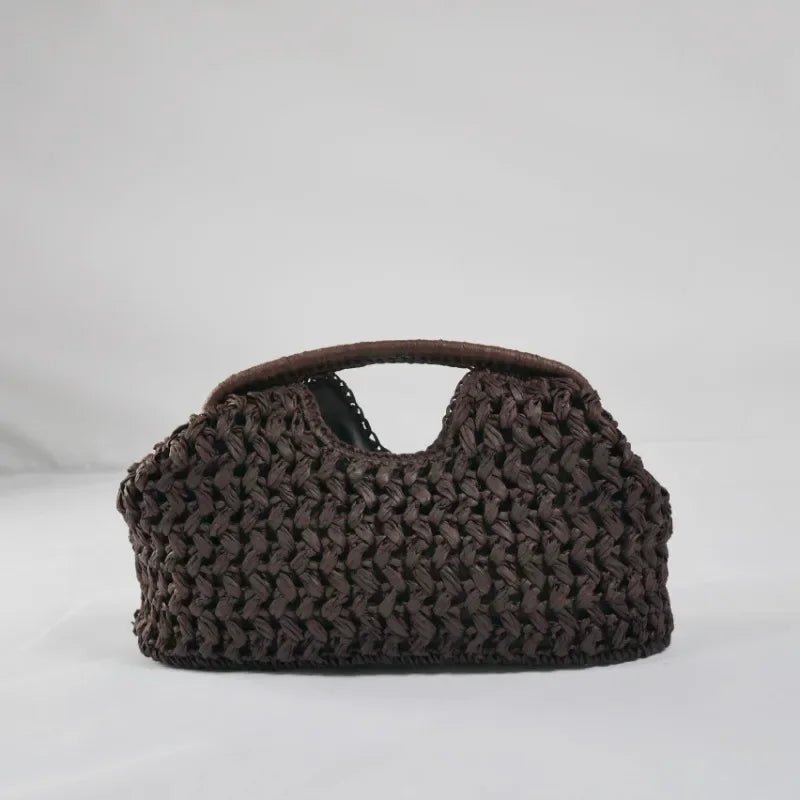 Cartera de mano Sophia de paja tejida con concha