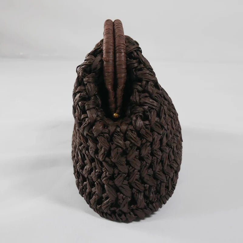 Cartera de mano Sophia de paja tejida con concha