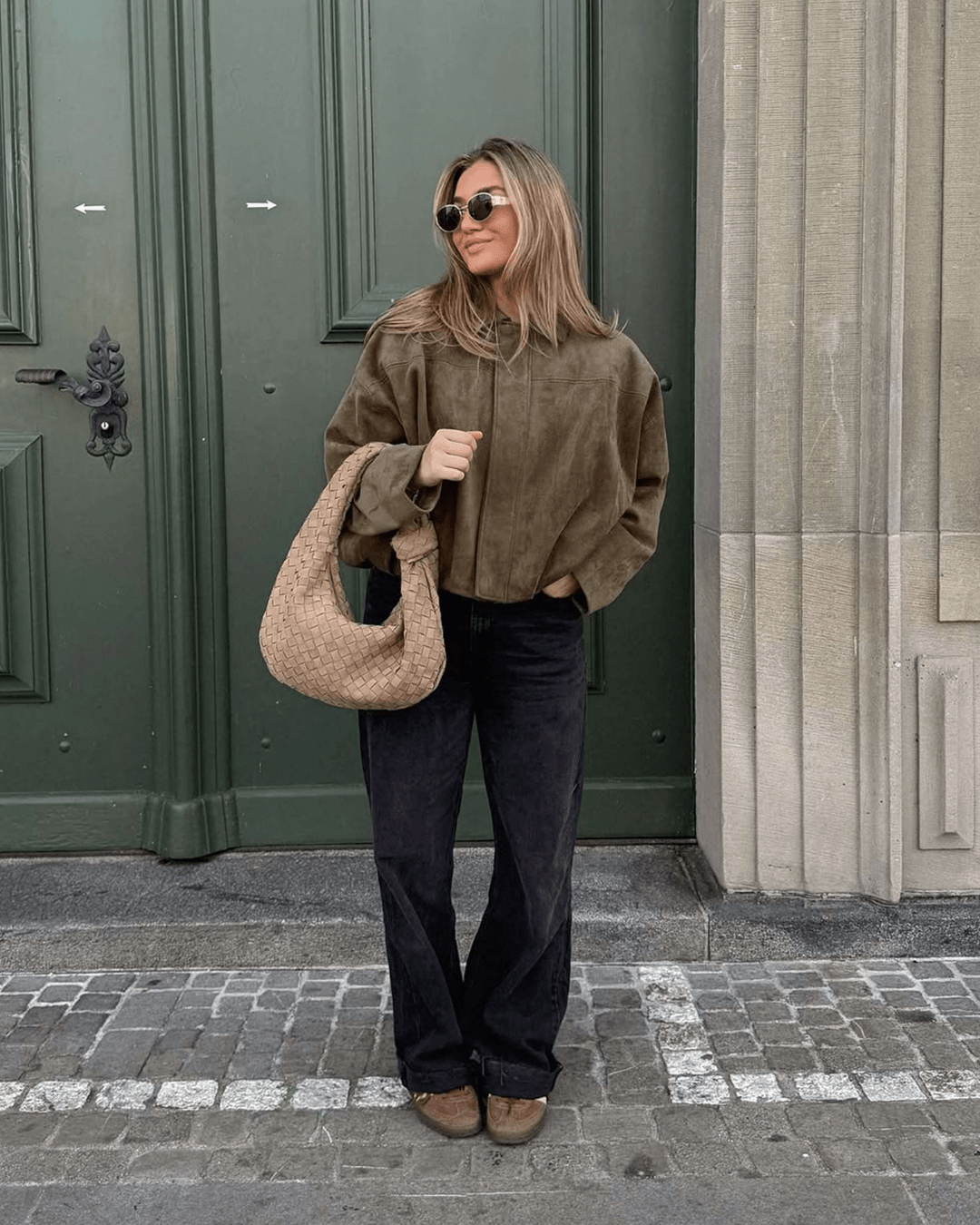 Helen Faux Suede Bomber Jacket