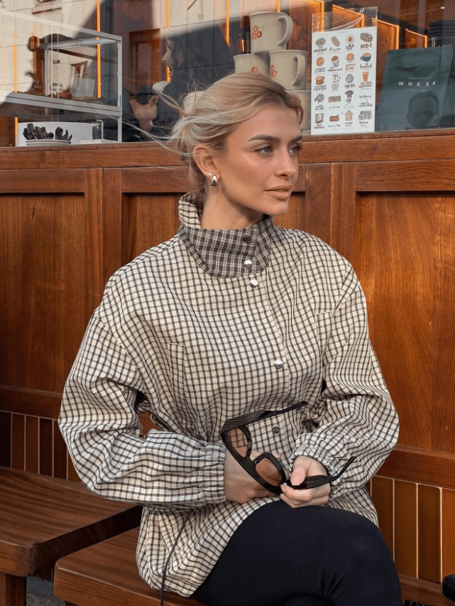 Sarah Vintage Ternet Talje-indtaget Jakke