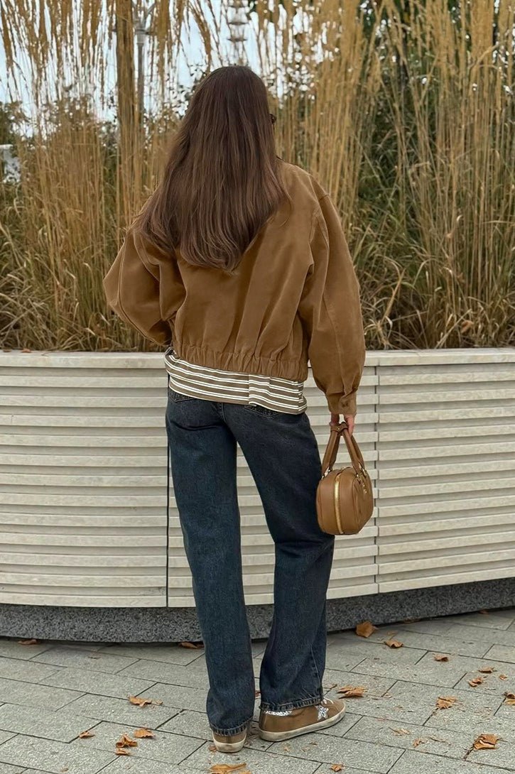 Lisa Wildleder Zip Relaxed Jacke