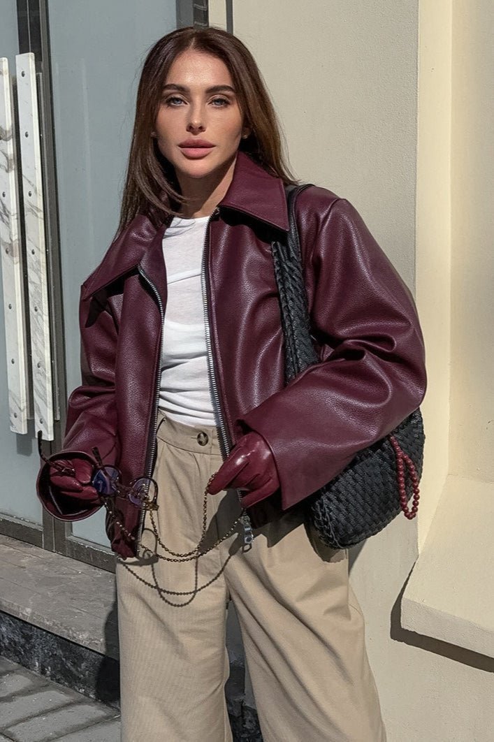 Katie matná moto bunda z umělé kůže