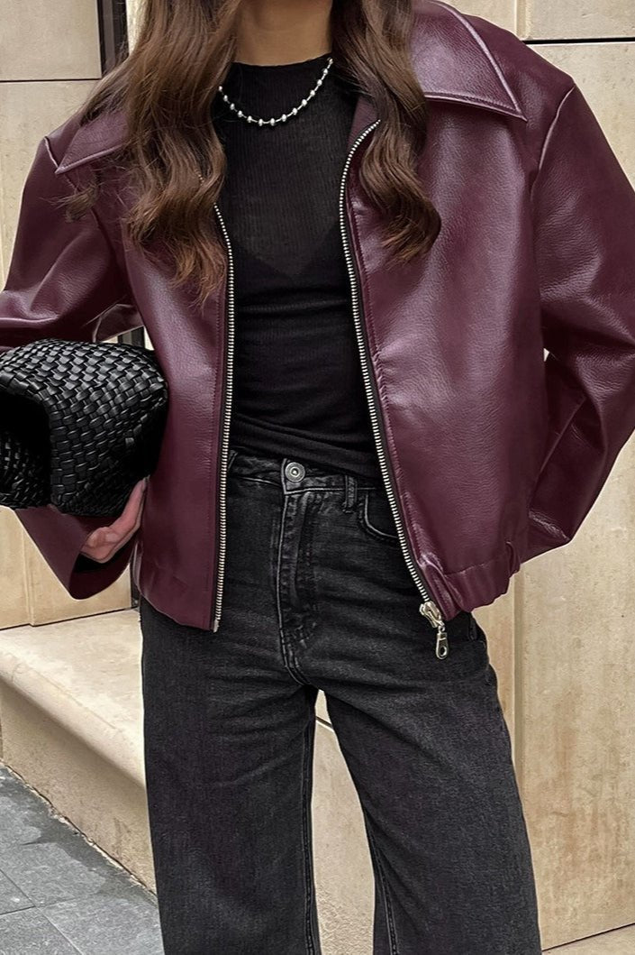 Katie matná moto bunda z umělé kůže