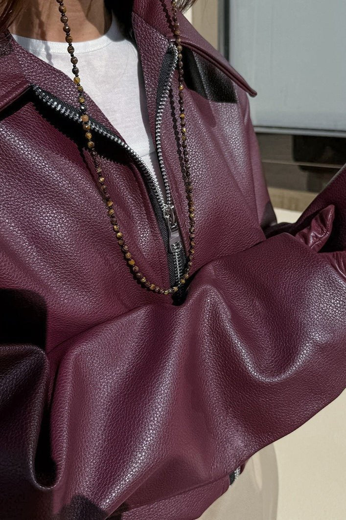 Katie matná moto bunda z umělé kůže