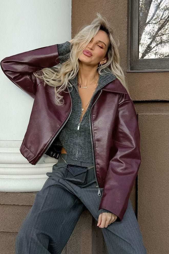 Katie matná moto bunda z umělé kůže