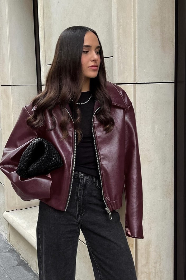 Katie matná moto bunda z umělé kůže