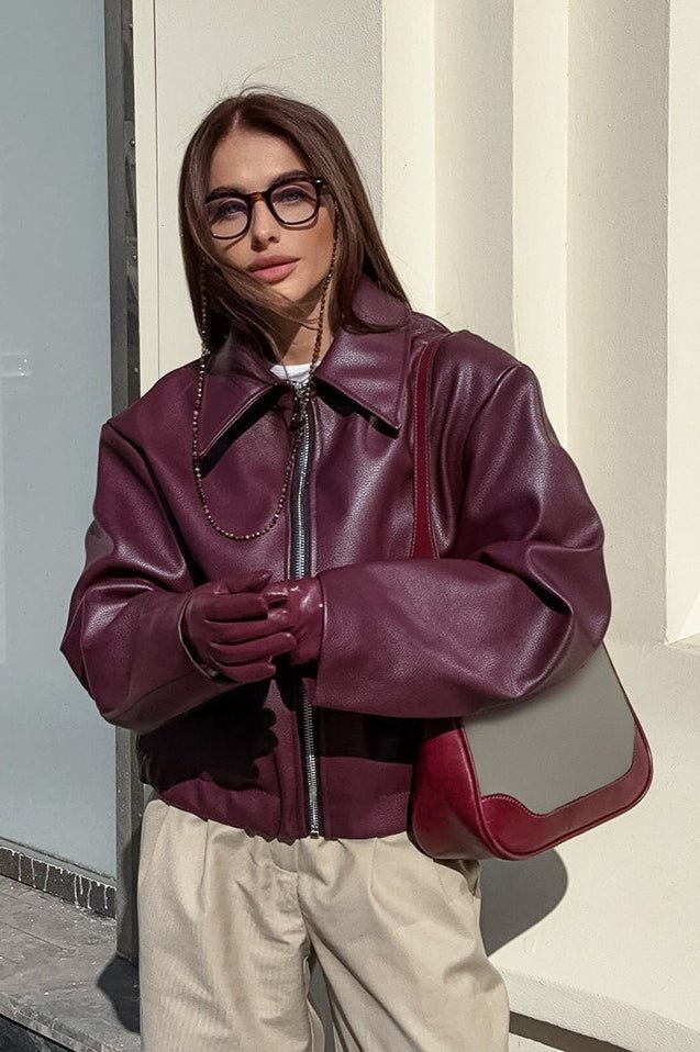 Katie matná moto bunda z umělé kůže