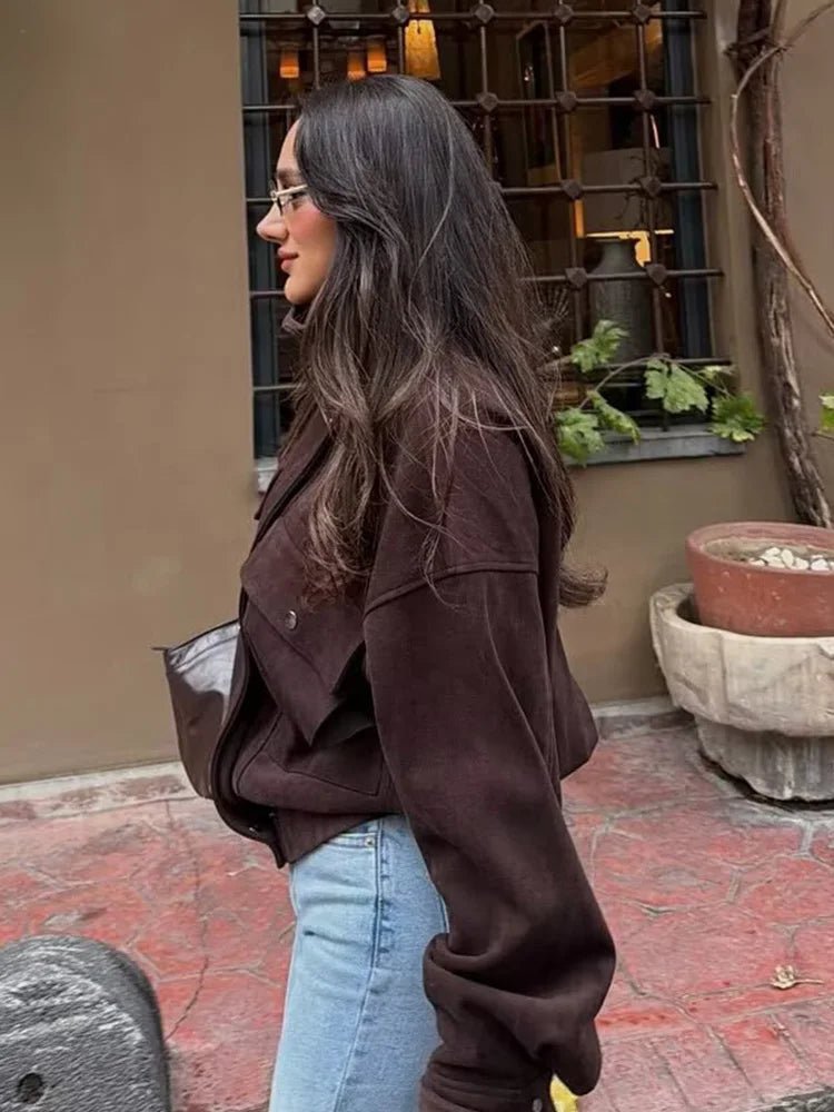 Zoe Vintage Oversized Bomber Jacket