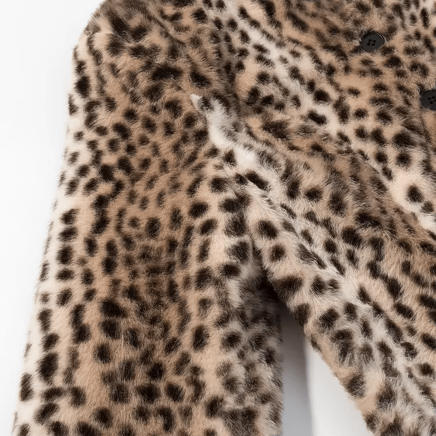 Krátká bunda Katie z umělé kožešiny s leopardím vzorem