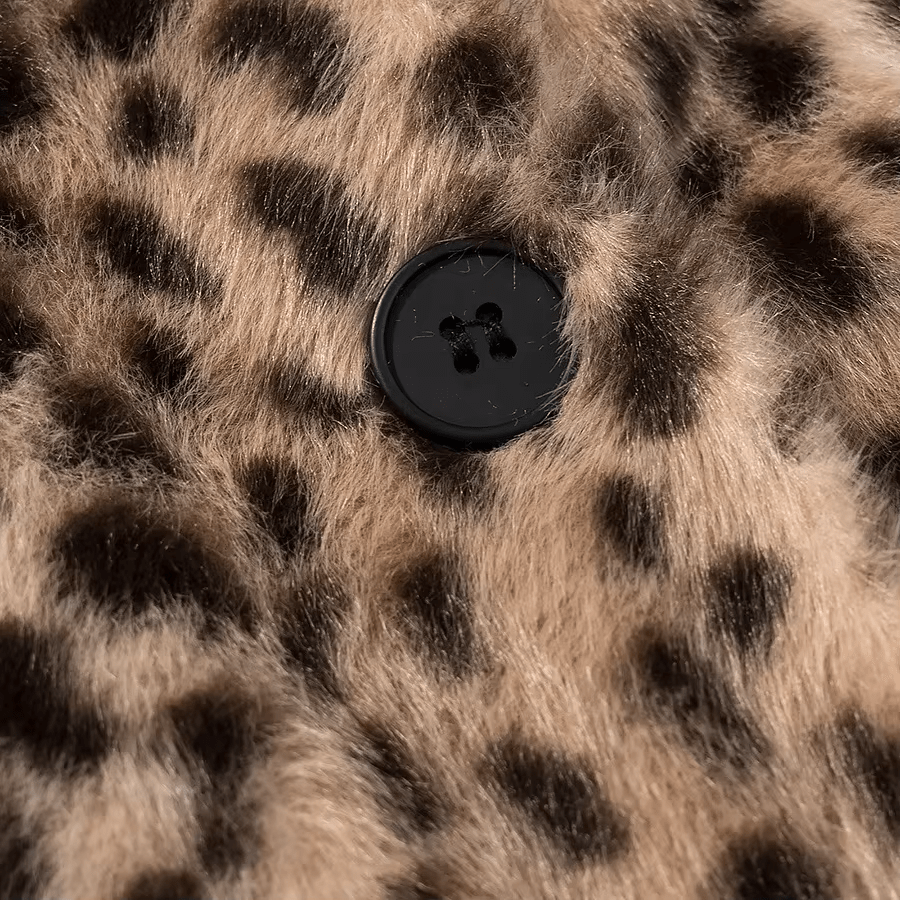 Krátká bunda Katie z umělé kožešiny s leopardím vzorem