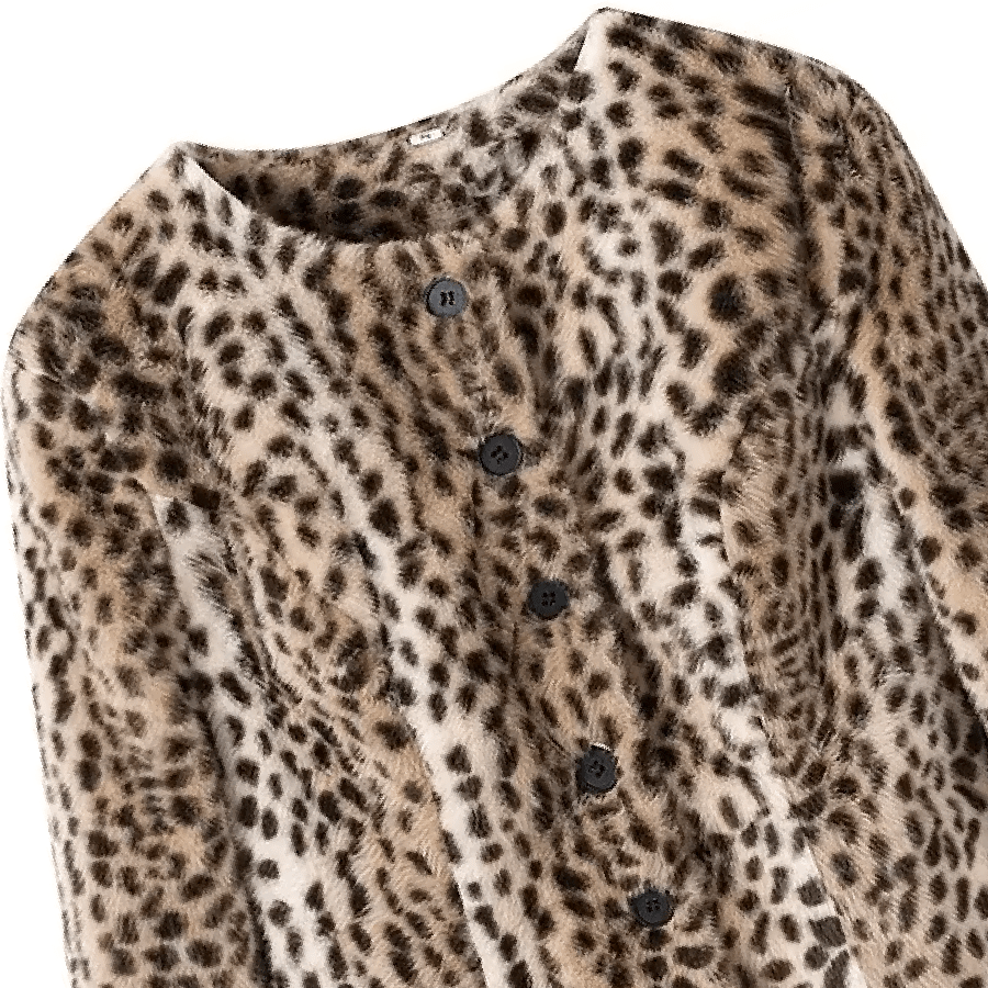 Krátká bunda Katie z umělé kožešiny s leopardím vzorem