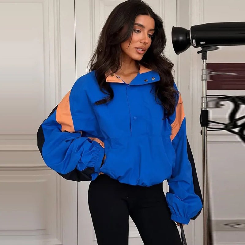 Olivia Oversized Colorblock Cropped Jacke