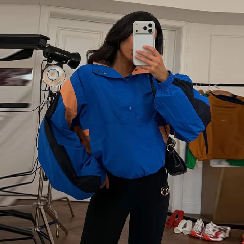 Olivia Oversized Colorblock Cropped Jacke