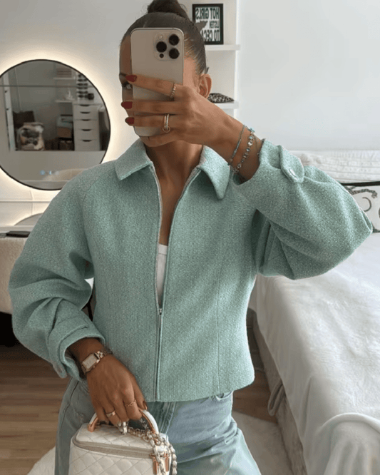 Audrey Tweed Kort Glidelåsjakke