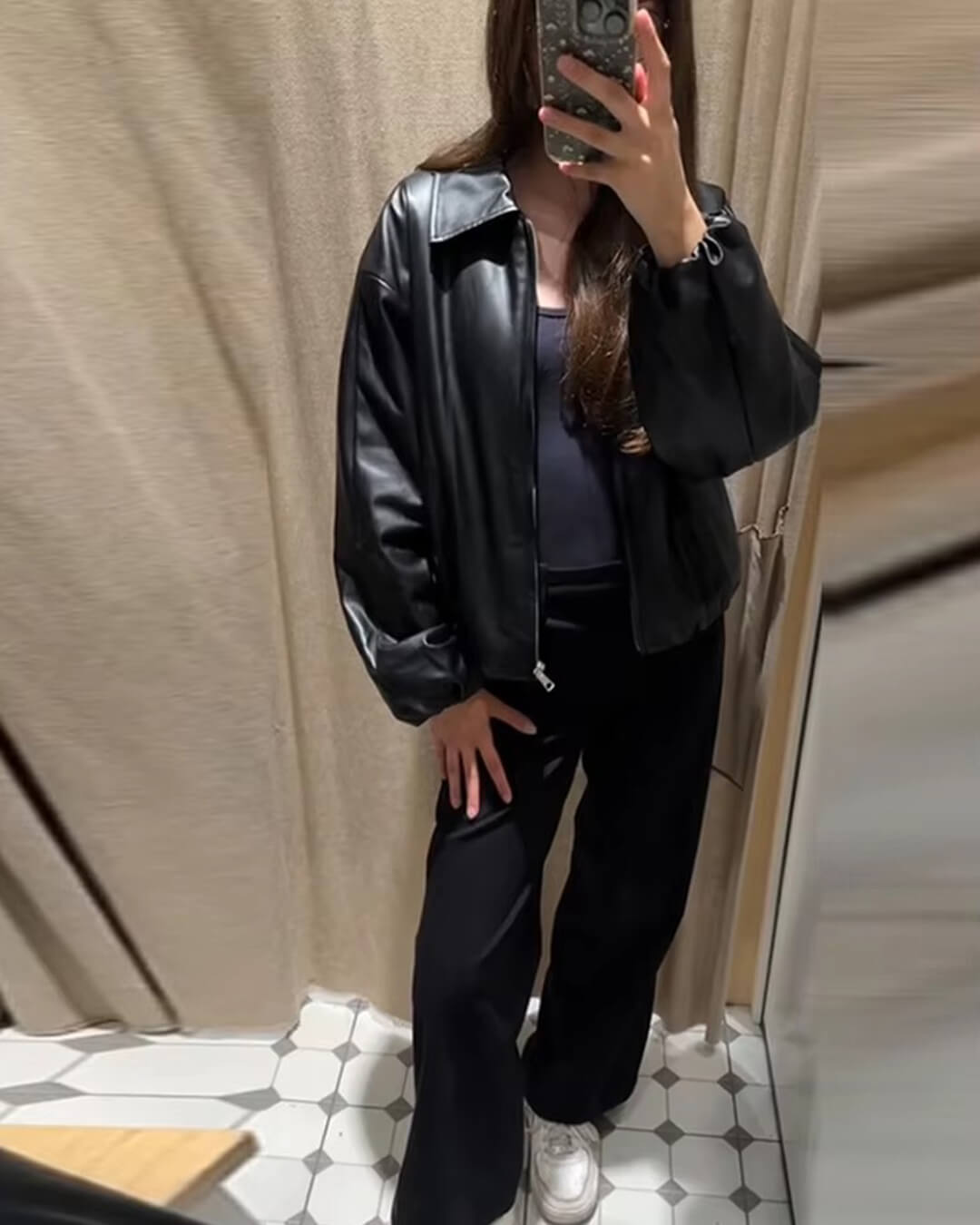 Bomber bunda ze syntetické kůže Sienna