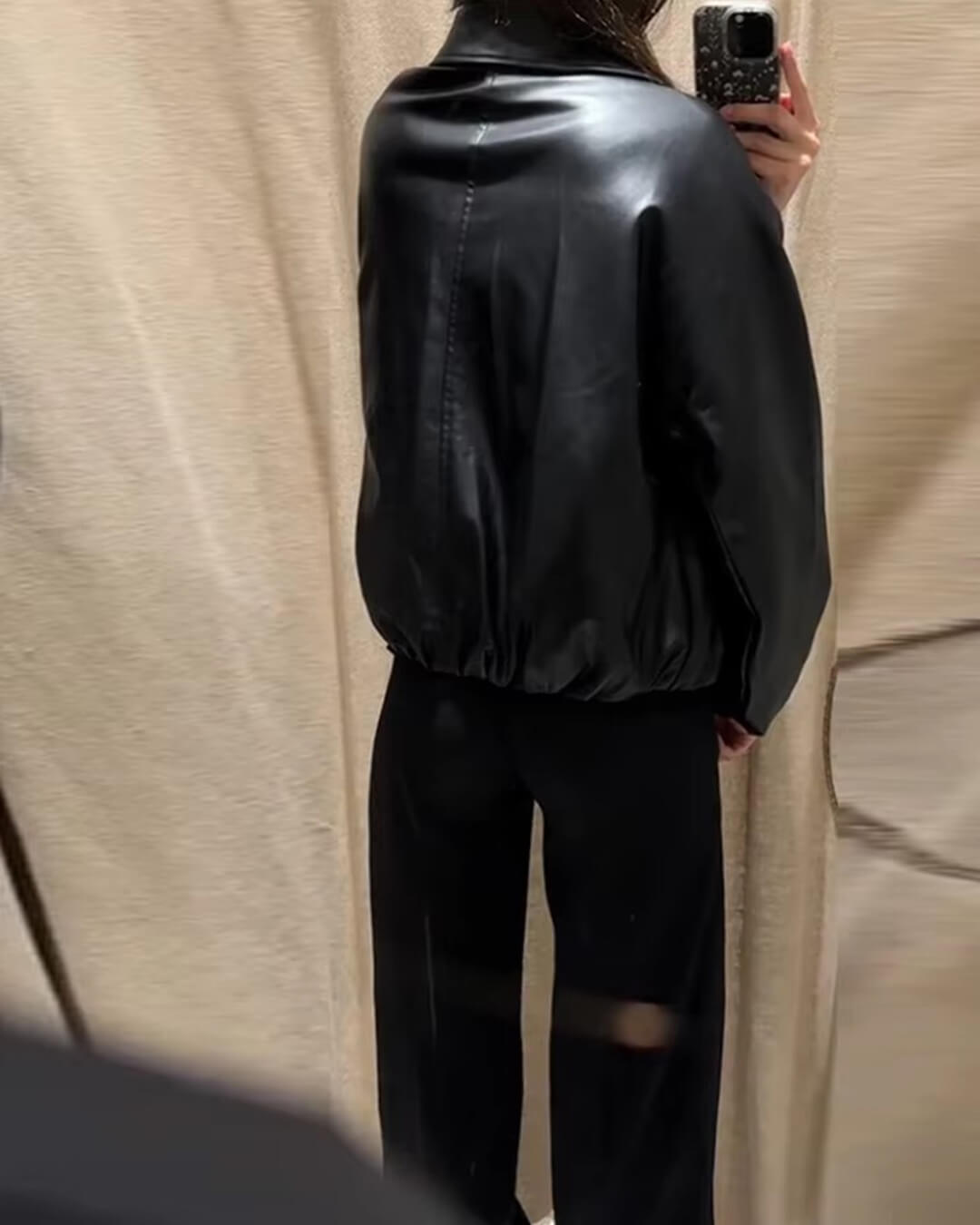 Bomber bunda ze syntetické kůže Sienna