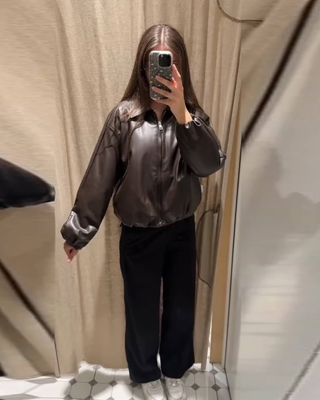 Bomber bunda ze syntetické kůže Sienna