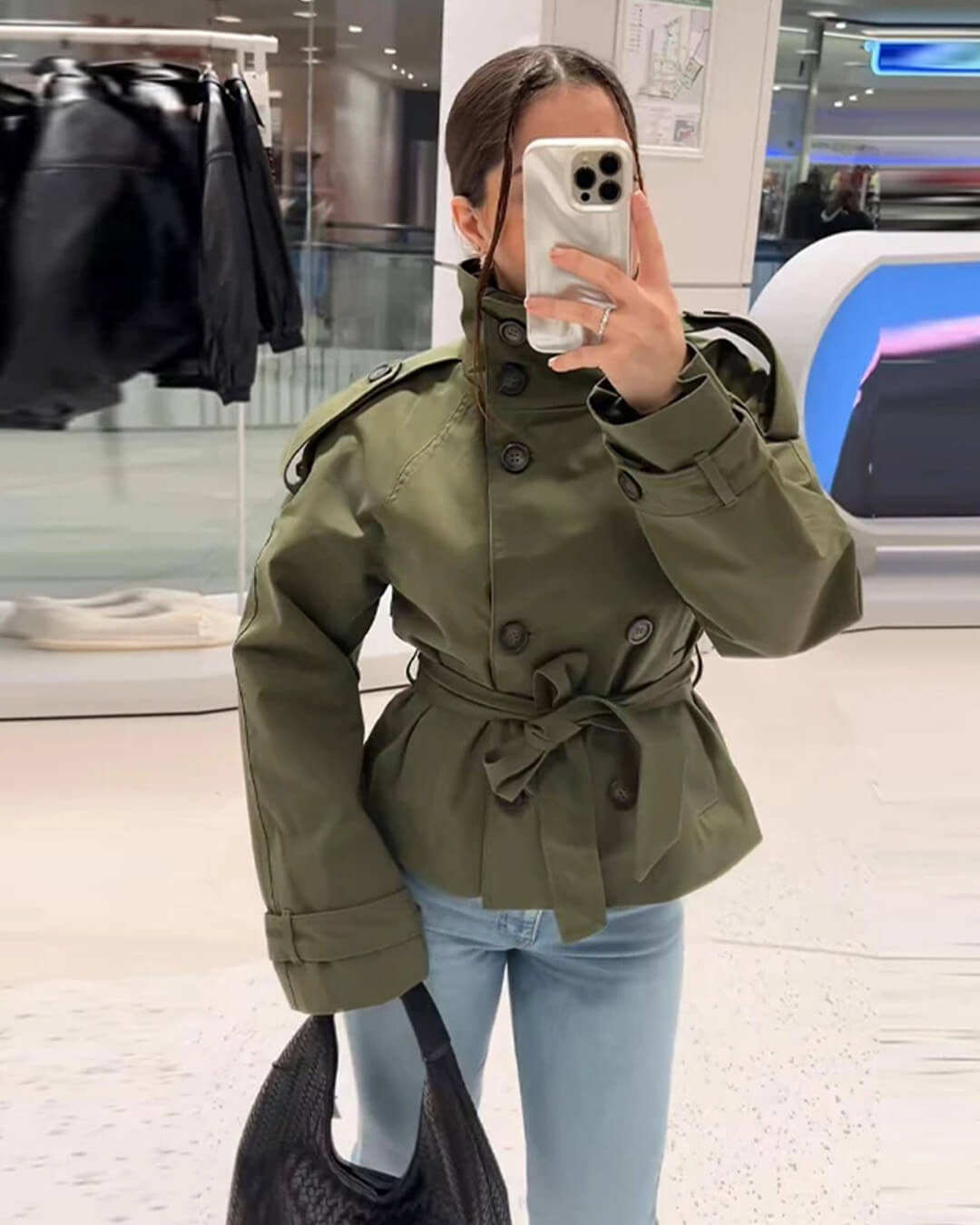 Anna Belted Short Trench Coat