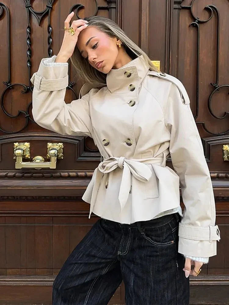 Anna Belted Short Trench Coat