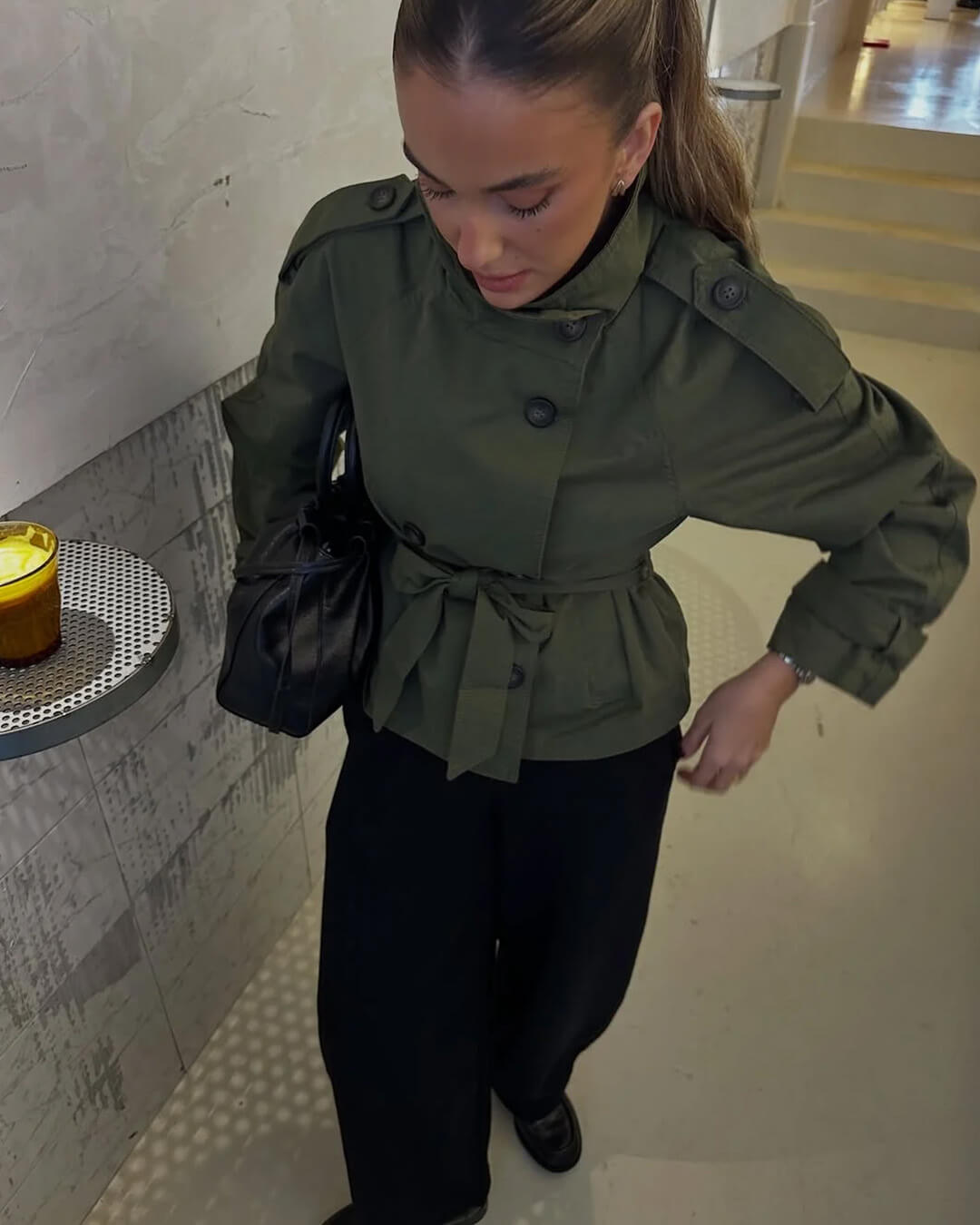 Anna Belted Short Trench Coat