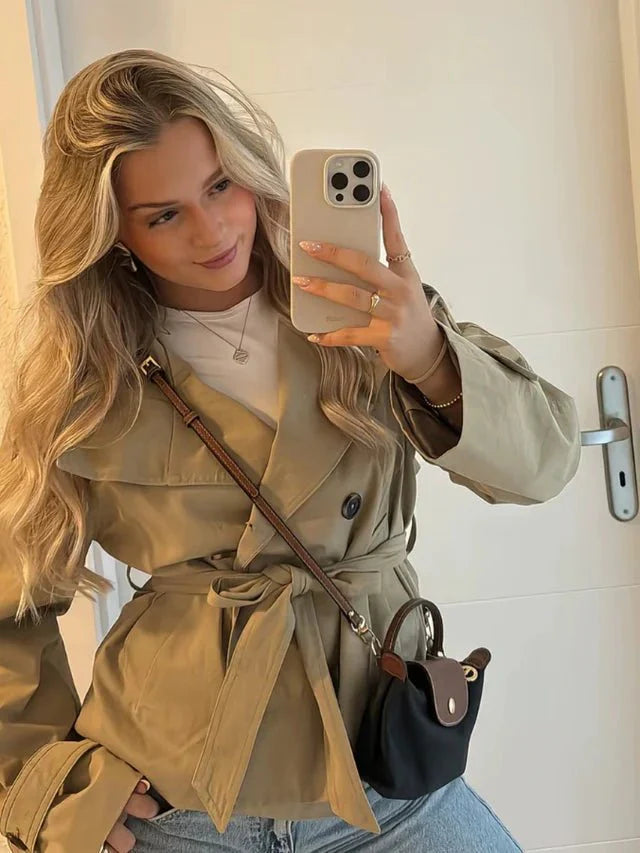 Anna Belted Short Trench Coat