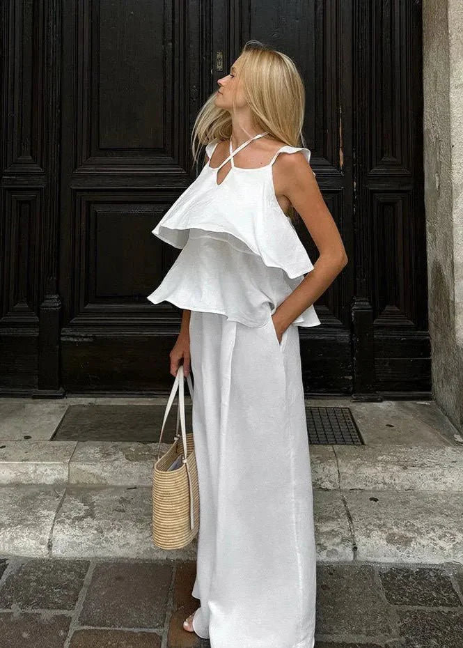 Set Mara Flowy s volánky — top a kalhoty