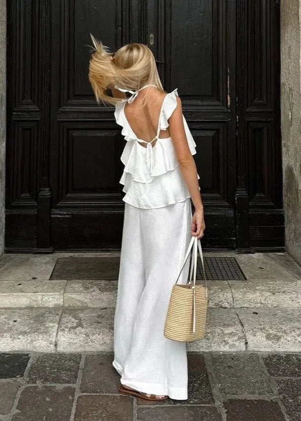 Set Mara Flowy s volánky — top a kalhoty