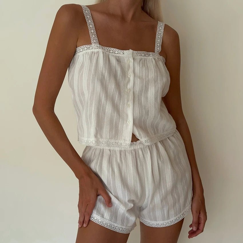 Bianca spetskant pyjamashorts-set