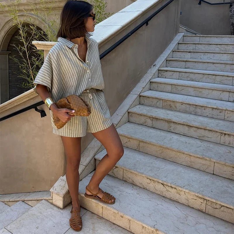 Ensemble short Mara rayé