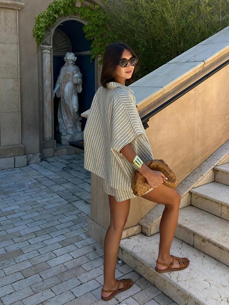 Ensemble short Mara rayé