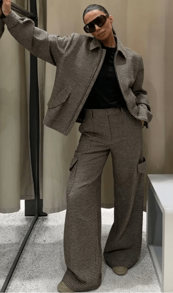 Lily Hahnentritt Blazer-Set mit Polsterung