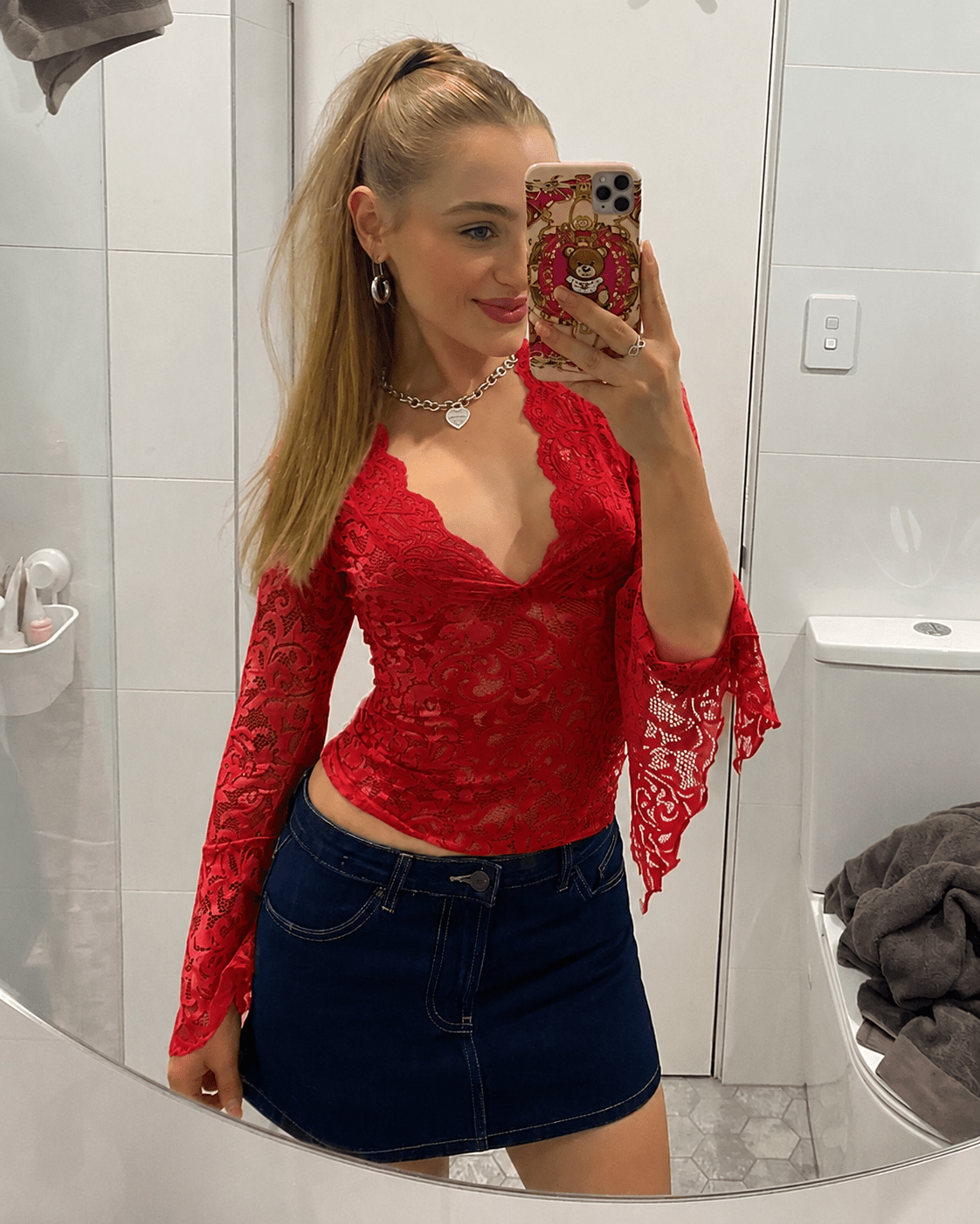 Aurore V- výstřihem Krajkové Tričko