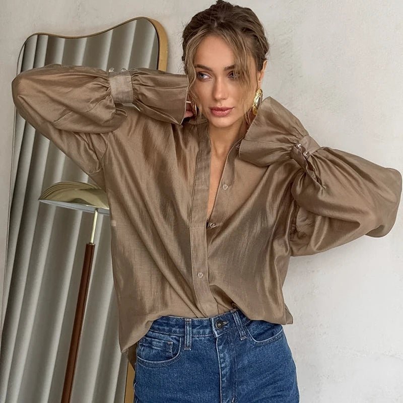 Vivienne Langarm Bluse aus transparenter Spitze