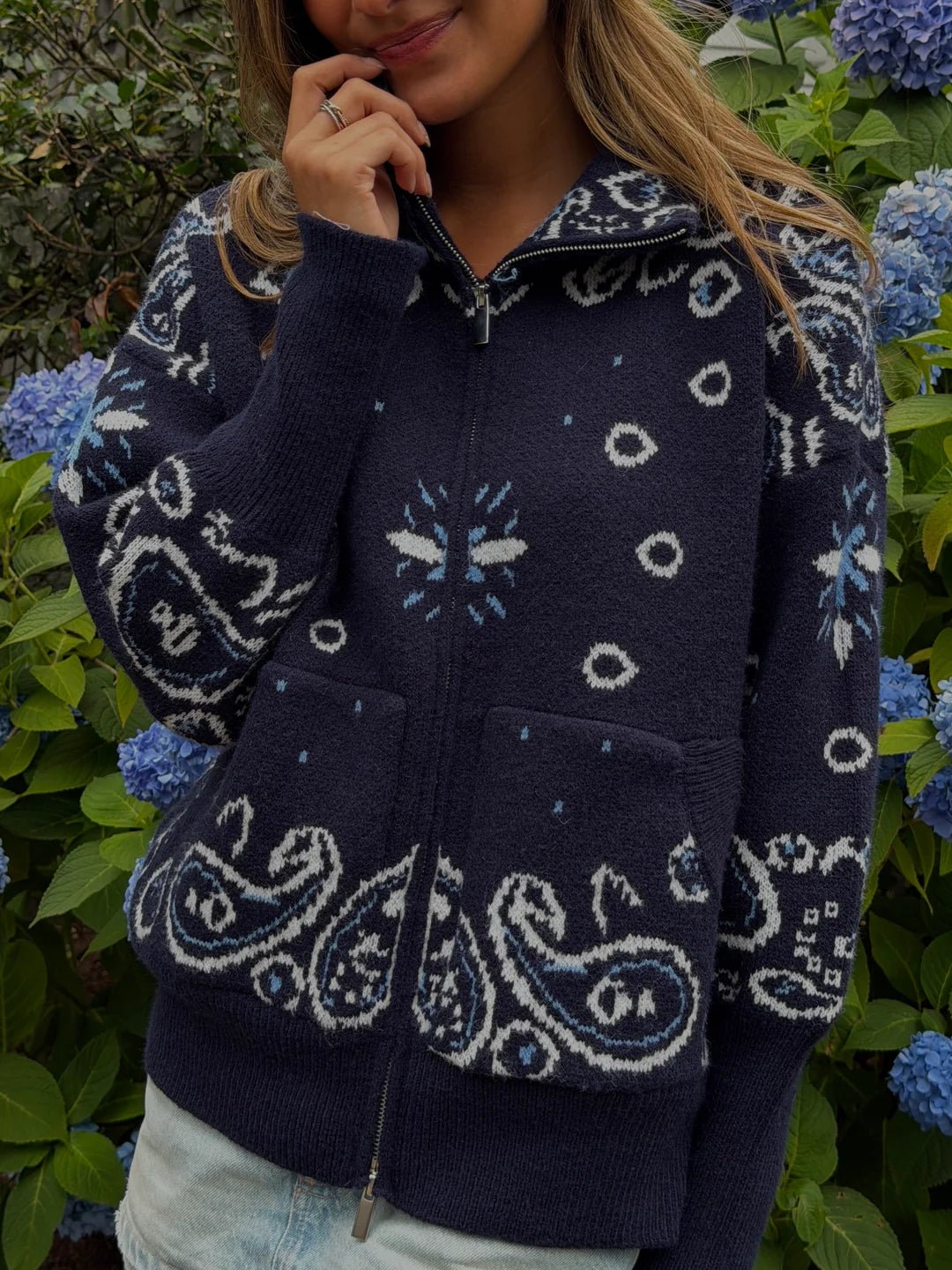 ZEYA - Stacey Paisley Knitted Cardigan