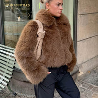 Jachetă scurtă din blană artificială Adeline
