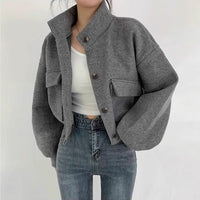 Agathe Cropped Jas met Hoge Hals
