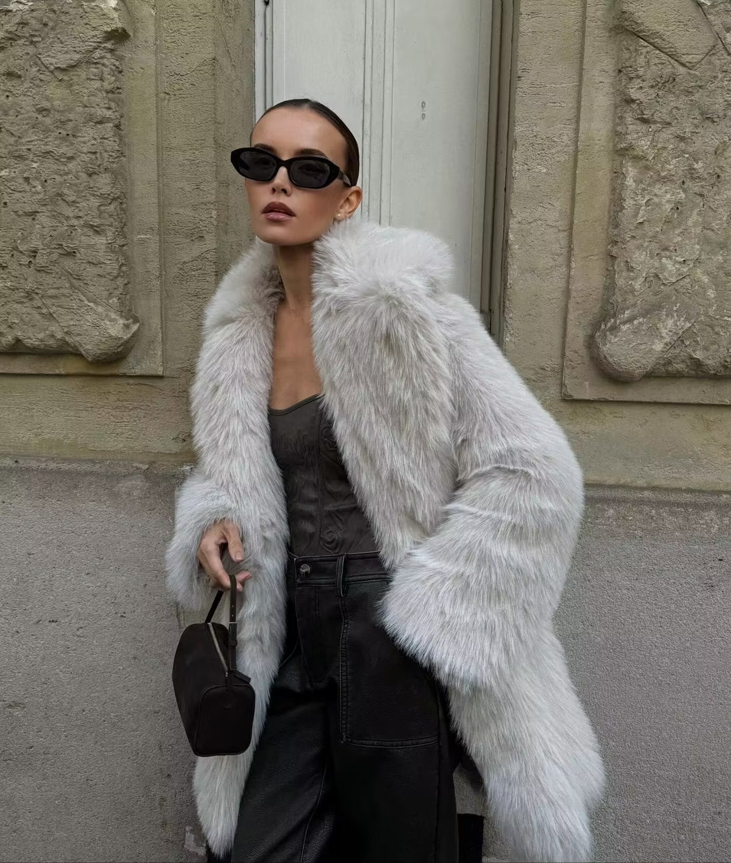 Agnes Mid Length Faux Fur Coat - Stylish Outerwear Jacket – ZEYA