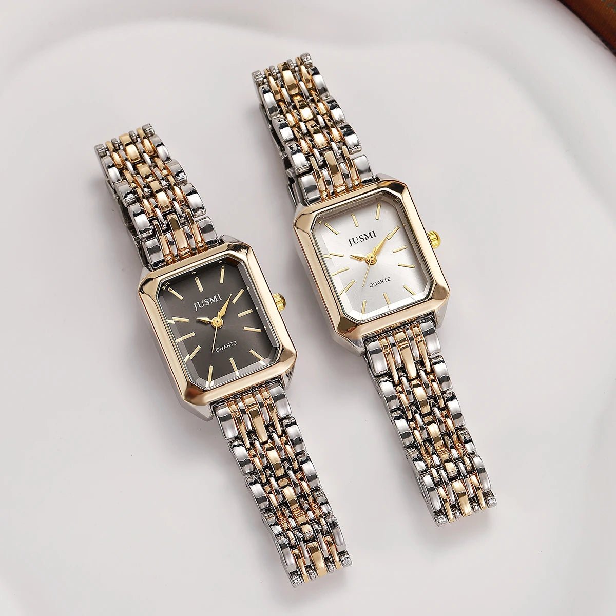ZEYA - Aisleen Square Dial Steel Strip Quartz Watch - Stylish, Durable Timepiece